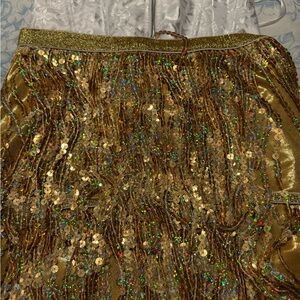 Amazon Gold Sequin Mini Skirt